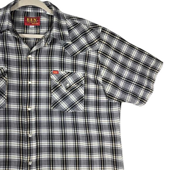 Vintage Ely Plains Pearl Snap Western Shirt Mens L Cowboy Rodeo 80s 90s - Picture 4 of 12